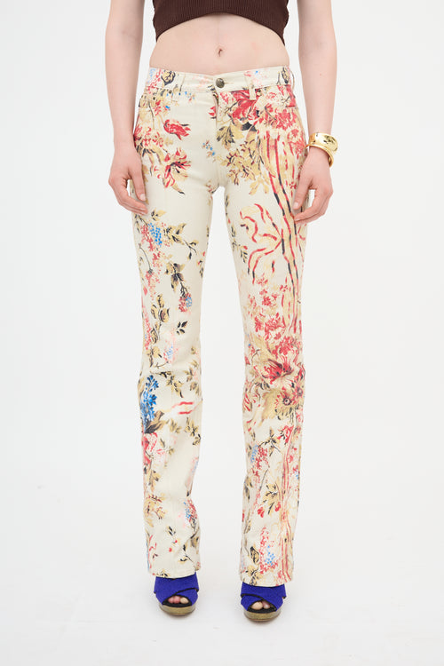Just Cavalli 2000s Floral Slim Leg Pant