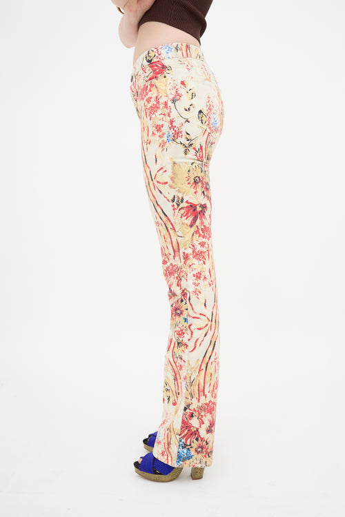 Just Cavalli 2000s Floral Slim Leg Pant