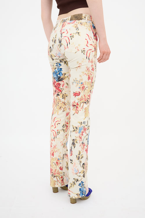 Just Cavalli 2000s Floral Slim Leg Pant
