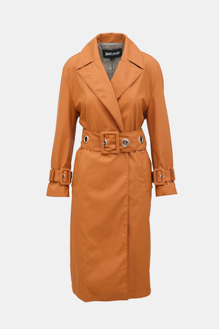 Just Cavalli Faux Leather Trench Coat