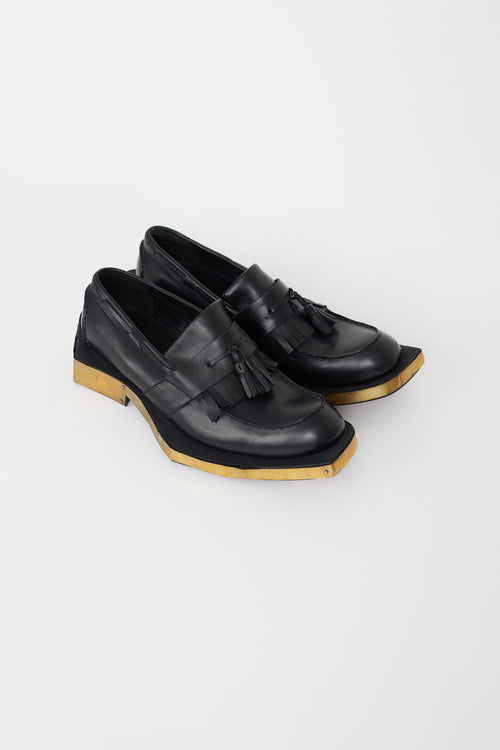 Juun J. X Kiroic SS 2012 Black Leather Geometric Loafer