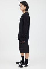 Juun J Black Layered Long Sleeve Tank Top Shirt