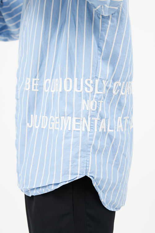Juun. J Blue & White Striped Shirt