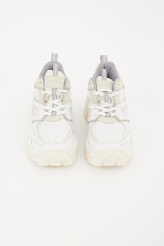 Juun.J White & Beige Chunky Platform Sneaker