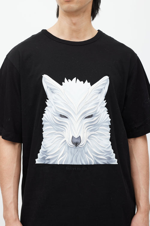 Juun.J X Shkret Maxim Black & White Embroidered T-Shirt