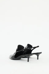Juun.J Black Patent Slingback Loafer Heel