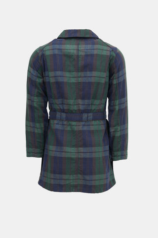 Kapital Plaid Belted Shirt Jacket