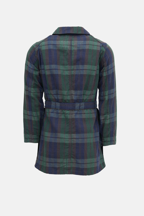 Kapital Plaid Belted Shirt Jacket