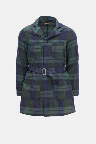 Kapital Plaid Belted Shirt Jacket