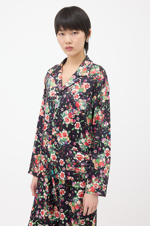 Comme des Garçons FW 2020 Silk Floral Shirt