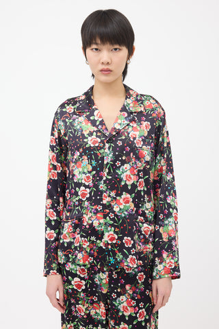 Comme des Garçons FW 2020 Silk Floral Shirt