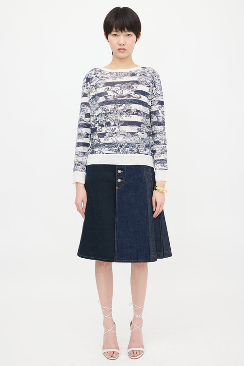 Dior Linen & Cashmere Toile De Jouy Sweater