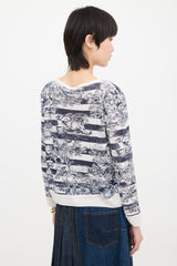 Dior Linen & Cashmere Toile De Jouy Sweater