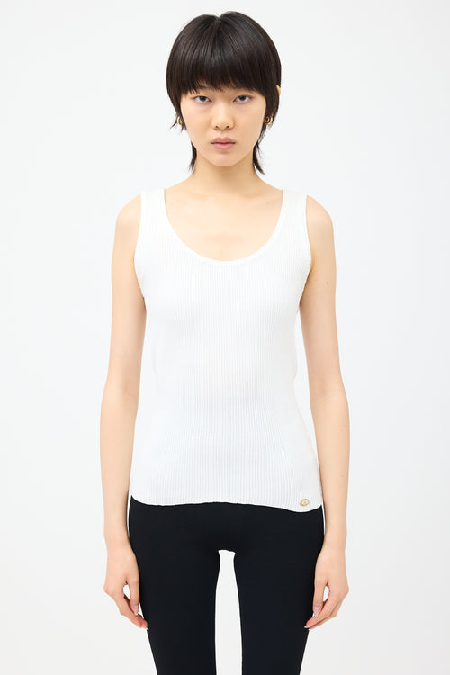 Chanel Rib Knit CC Tank Top