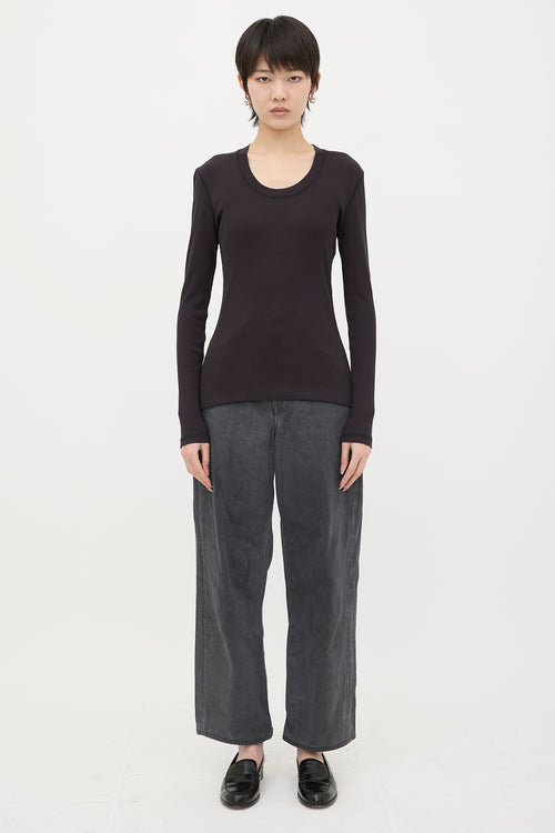 Lemaire Ribbed Knit Long Sleeve Top