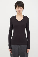 Lemaire Ribbed Knit Long Sleeve Top