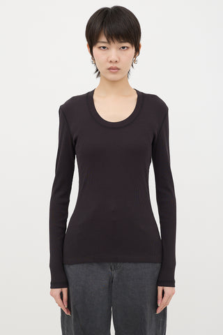 Lemaire Ribbed Knit Long Sleeve Top