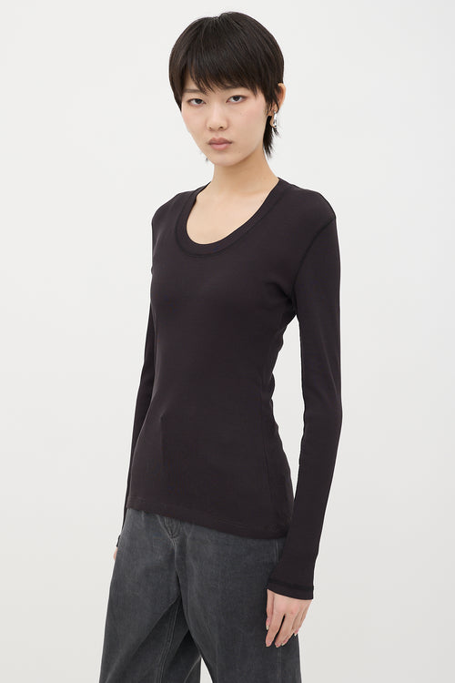 Lemaire Ribbed Knit Long Sleeve Top
