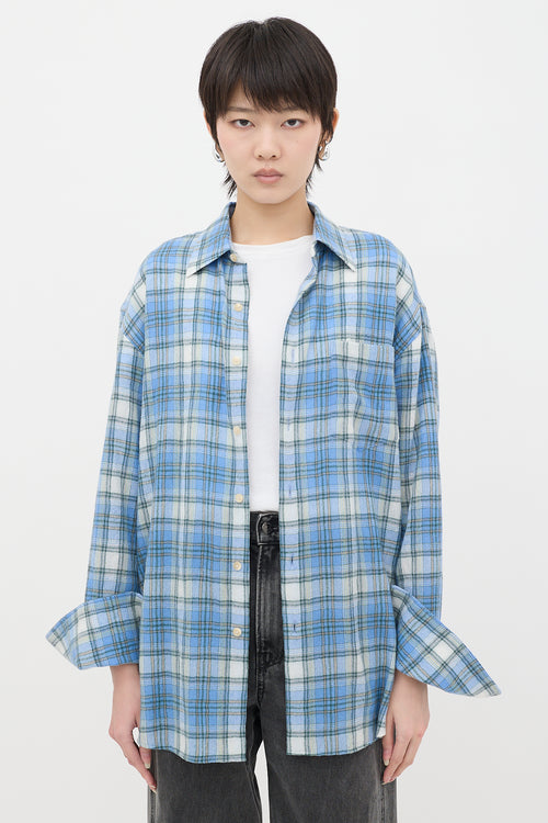 Auralee Wool Plaid Shirt