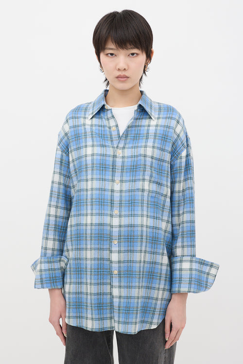 Auralee Wool Plaid Shirt