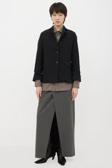 Bergfabel Wool Crepe Pinstripe Blazer