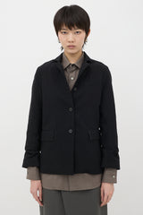 Bergfabel Wool Crepe Pinstripe Blazer