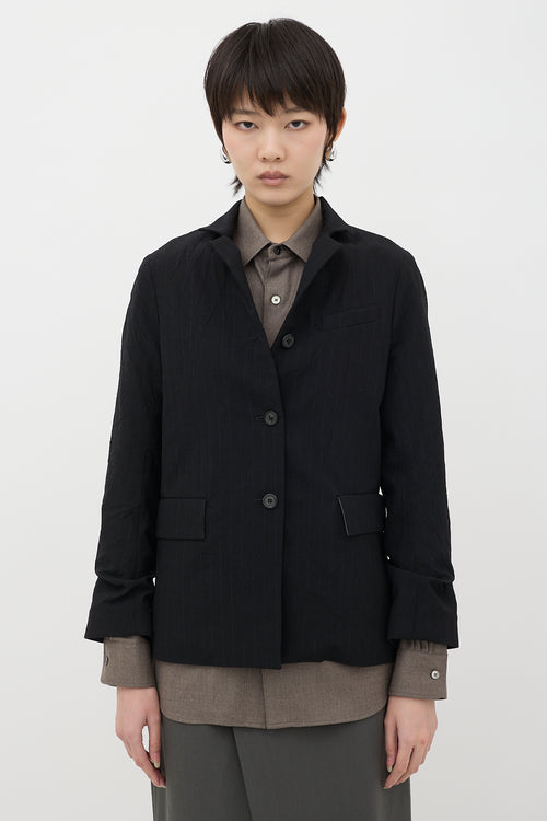 Bergfabel Wool Crepe Pinstripe Blazer
