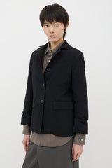 Bergfabel Wool Crepe Pinstripe Blazer