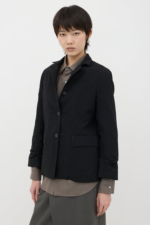 Bergfabel Wool Crepe Pinstripe Blazer