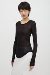 Frances de Lourdes Cashmere & Silk Sheer Top