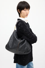 Louis Vuitton 2012 Black Mahina Leather Selene MM Bag