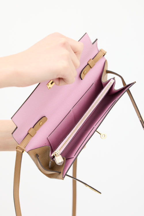 Hermès 2022 Chai Epsom & Mauve Sylvestre Verso Kelly To Go Bag