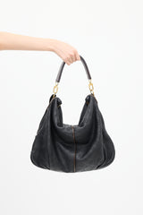 Louis Vuitton 2012 Black Mahina Leather Selene MM Bag
