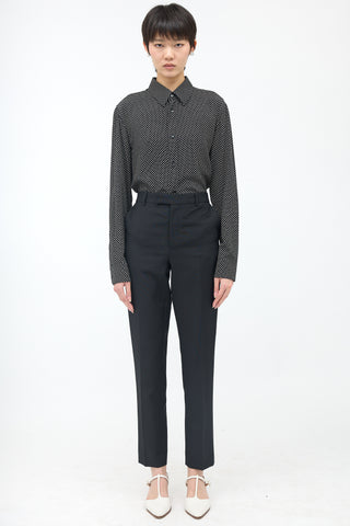 Celine Wool & Mohair Slim Leg Trouser