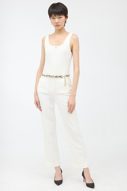 Chanel Coco Beach 2023 Tweed Jumpsuit