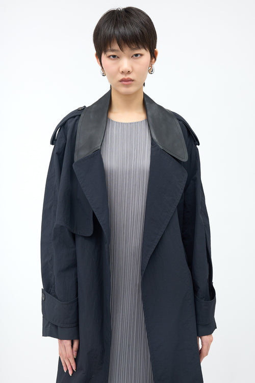 Ferragamo Crinkled Nylon Trench Coat
