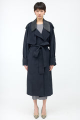 Ferragamo Crinkled Nylon Trench Coat