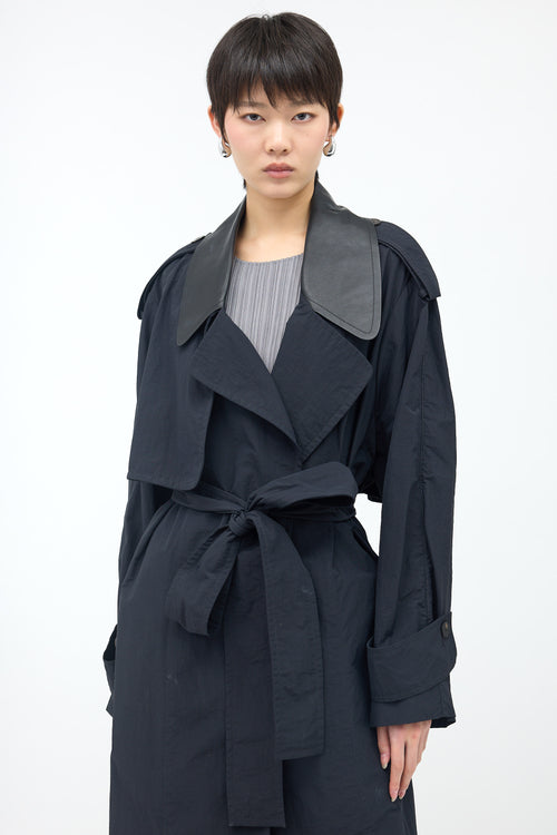 Ferragamo Crinkled Nylon Trench Coat