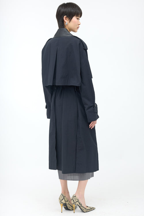 Ferragamo Crinkled Nylon Trench Coat