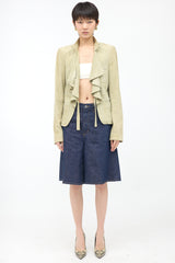 Gucci Vintage Suede Ruffled Jacket