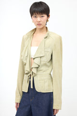 Gucci Vintage Suede Ruffled Jacket