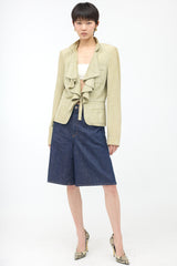 Gucci Vintage Suede Ruffled Jacket