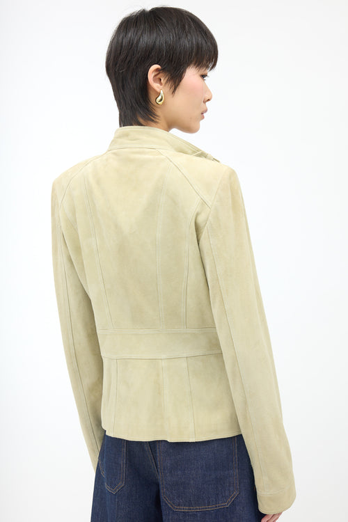 Gucci Vintage Suede Ruffled Jacket