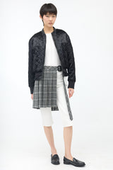 Juun.J Wool Checked Cut Out Skirt