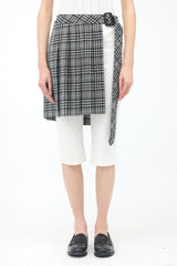 Juun.J Wool Checked Cut Out Skirt