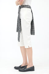 Juun.J Wool Checked Cut Out Skirt