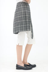 Juun.J Wool Checked Cut Out Skirt