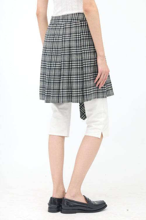 Juun.J Wool Checked Cut Out Skirt