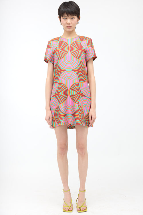 La DoubleJ Silk Satin Printed Swing Dress