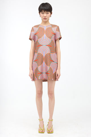 La DoubleJ Silk Satin Printed Swing Dress